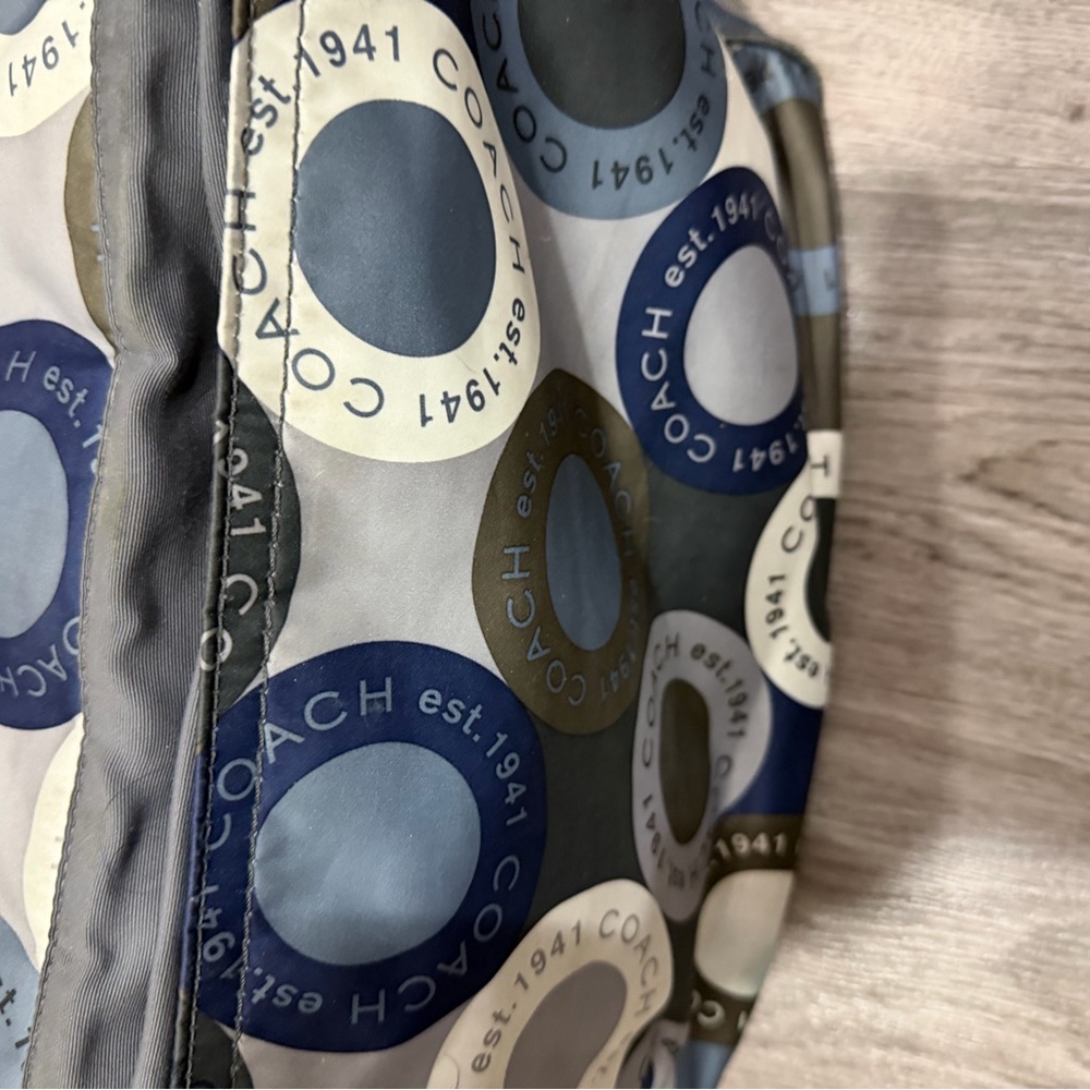 Coach Blue And Gray Circle Pattern Crossbody Bag - image 5